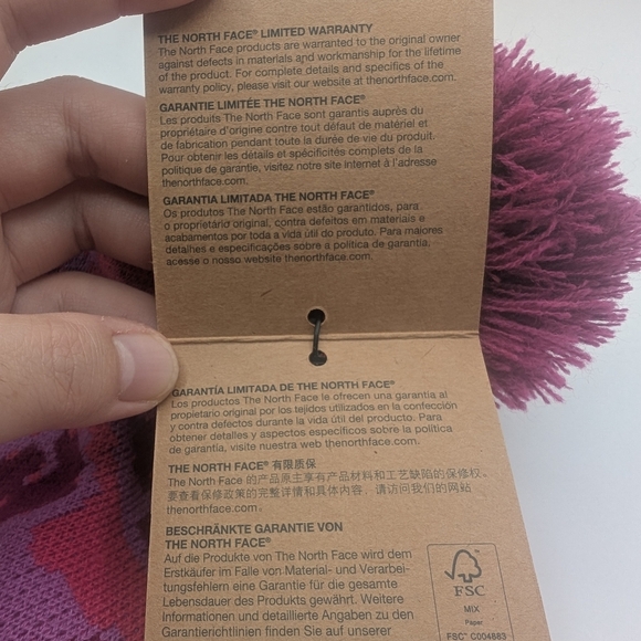 The North Face Little Faroe Beanie Hat 6-24M Toddler Baby Pink Winter Fall - Picture 4 of 13